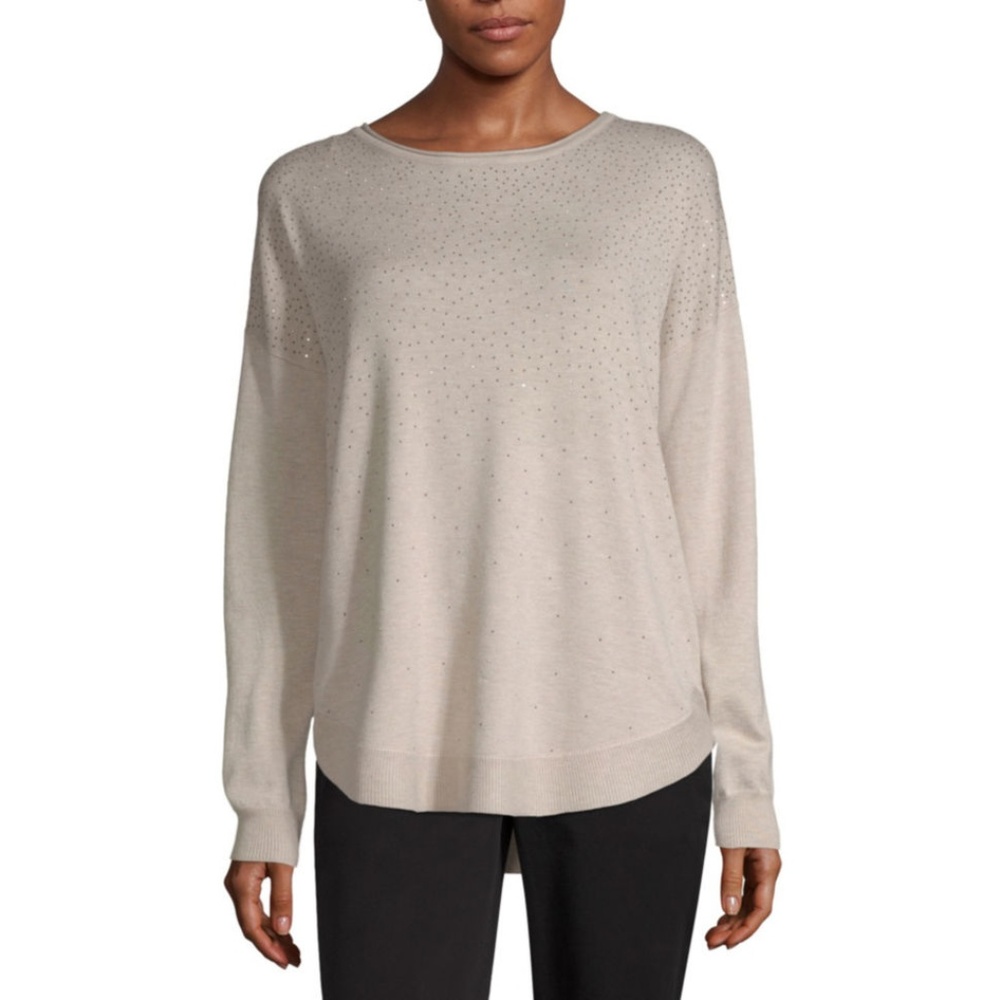 Liz Claiborne Womens Crew Neck Long Sleeve Pullove